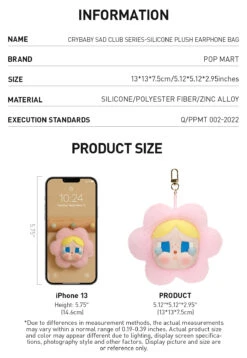 CRYBABY Sad Club Series-Silicone Plush Earphone Bag -Pop Mart 20240102 152637 975307 1200x1739