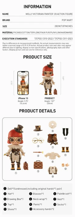 MOLLY Victorian Painter 1/8 Action Figure -Pop Mart 20240425 143932 030934 1200x3443