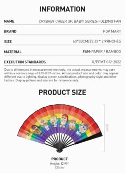 CRYBABY CHEER UP, BABY! SERIES-Folding Fan -Pop Mart 20240511 151427 207990 crybaby cheer up baby series folding fan details 02 1200x1661