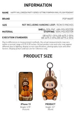 Happy Halloween Party Series-Sitting Pumpkin Vinyl Plush Pendant -Pop Mart 20240906 170003 750693 happy halloween party series sitting pumpkin vinyl plush pendant plush details 03 1200x1777