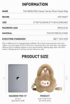 THE MONSTERS Classic Series-Plush Flower Bag -Pop Mart 20241014 110012 540905 the monsters classic series plush flower bag accessories pop mart us detail 02 1200x1775