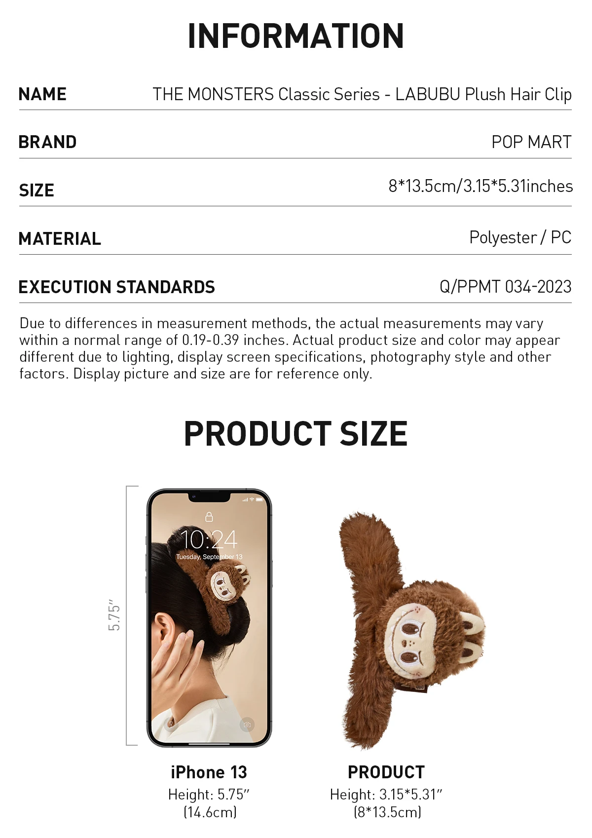 THE MONSTERS Classic Series- LABUBU Plush Hair Clip 4 THE MONSTERS Classic Series- LABUBU Plush Hair Clip - Image 4