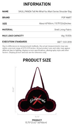 SKULLPANDA Tell Me What You Want Series Shoulder Bag -Pop Mart 20241104 181803 877706 03 skullpanda tell me what you want series shoulder bag accessories details popmart us 1200x2020