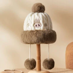 Warm Fluffy Holiday Series- LABUBU Plush Hat -Pop Mart 20241111 095449 210753 warm fluffy holiday series labubu plush hat accessories pop mart us scene 2 1200x1200