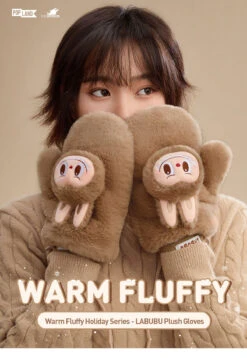 Warm Fluffy Holiday Series- LABUBU Plush Gloves -Pop Mart 20241111 095815 753661 warm fluffy holiday series labubu plush gloves accessories pop mart us detail 01 1200x1737