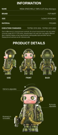 MEGA SPACE MOLLY 100% CLOT-Olive Alienegra -Pop Mart 20241118 111247 065497 mega space molly 100 clot olive alienegra mega 100 pop mart us detail 02 1200x2773