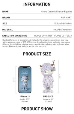 Hirono Ceramic Feather Figurine -Pop Mart 20241213 113446 663995 3 hirono ceramic feather figurine figurine details popmart us 1200x1835
