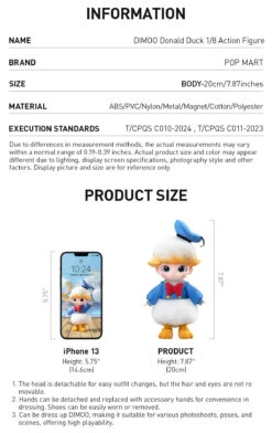 DIMOO Donald Duck 1/8 Action Figure -Pop Mart 20241227 153525 576076 3 dimoo donald duck 18 action figure bjd details popmart us 1200x1903
