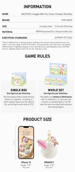 HACIPUPU Snuggle With You Series-Pendant Blind Box -Pop Mart 20241231 141219 207110 3 hacipupu snuggle with you series pendant blind box accessories details popmart us 1200x2739