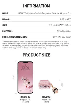 MOLLY Daily Look Series-Earphone Case For Airpods Pro -Pop Mart 20250102 163323 809840 2 molly daily look series earphone case for airpods pro accessories details popmart us 1200x1706