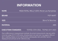 MEGA ROYAL MOLLY 400% Monet-Les Nymphéas -Pop Mart 20250221 205206 167101 2 mega royal molly 400 monet les nymphe as mega details popmart us 1200x853