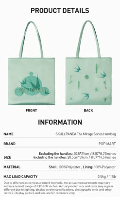 SKULLPANDA The Mirage Series Handbag -Pop Mart 20250328 171139 113082 2 skullpanda the mirage series handbag accessories details popmart us 1200x1974