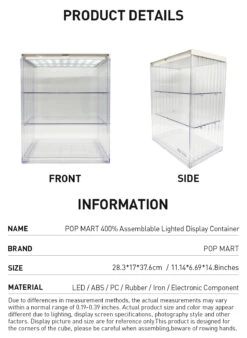 POP MART 400% Assemblable Lighted Display Container -Pop Mart 20250408 114141 607674 2 pop mart 400 assemblable lighted display container accessories details popmart us 1200x1640