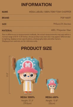 MEGA LABUBU 1000% TONY TONY CHOPPER -Pop Mart 20250410 140213 841874 02 mega labubu 1000 tony tony chopper mega details popmart us 1200x1737
