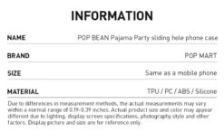 POP BEAN Pajama Party Sliding Hole Phone Case 13 POP BEAN Pajama Party Sliding Hole Phone Case -Pop Mart 20250411 173123 852222 02 pop bean pajama party sliding hole phone case accessories details popmart us 1200x709
