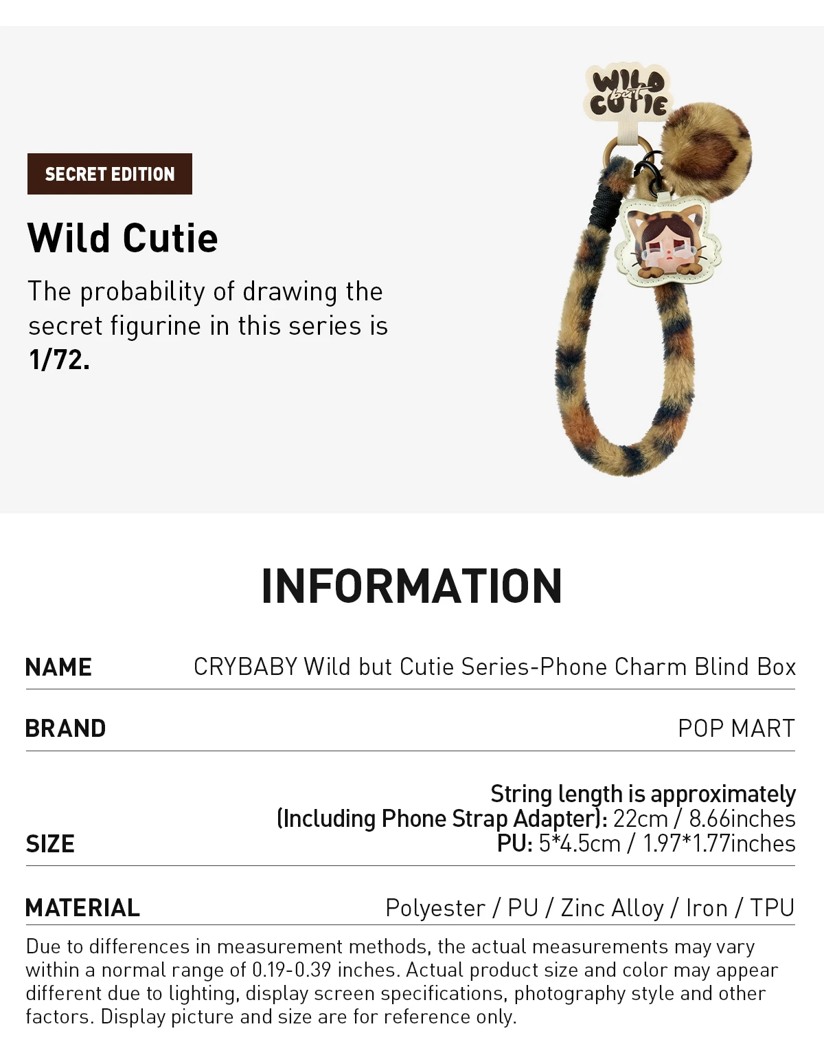CRYBABY Wild But Cutie Series-Phone Charm Blind Box 10 CRYBABY Wild But Cutie Series-Phone Charm Blind Box - Image 10